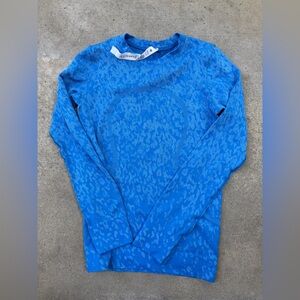 Lululemon Swiftly Relaxed Blue Cheetah Print Long Sleeve Shirt